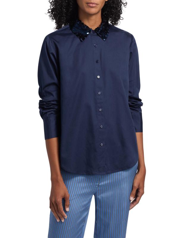 ロンティー デレクラム Shop Derek Lam 10 Crosby - Alina Sequined Cotton Shirt | Saks
