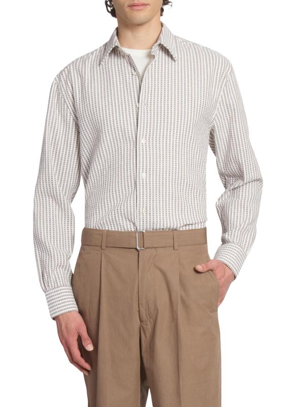 #2: قميص جاد من القطن المقلّم - خبز الزنجبيل الأبيض