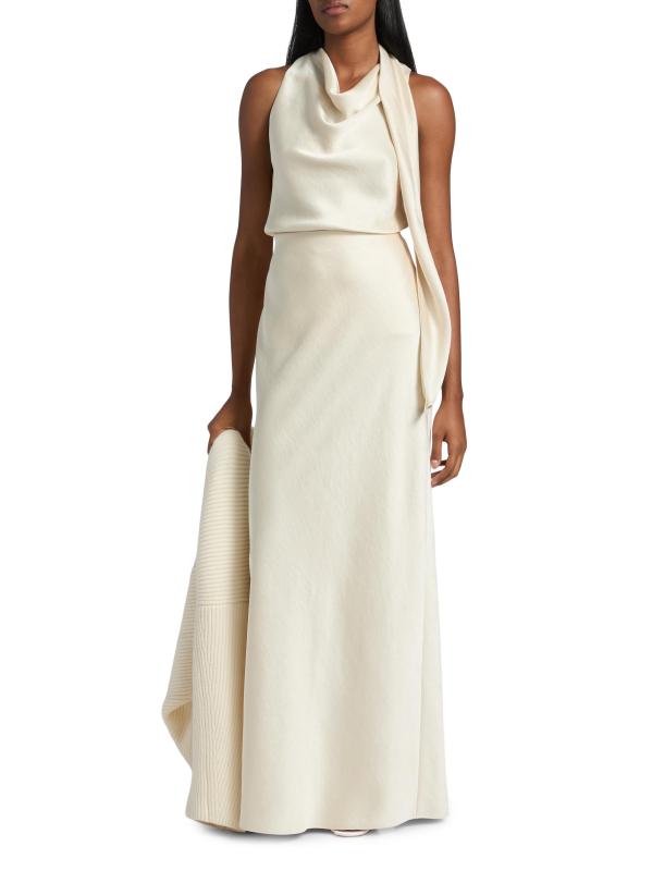 #7: تنورة ماكسي من الساتان Bias Column - بونا