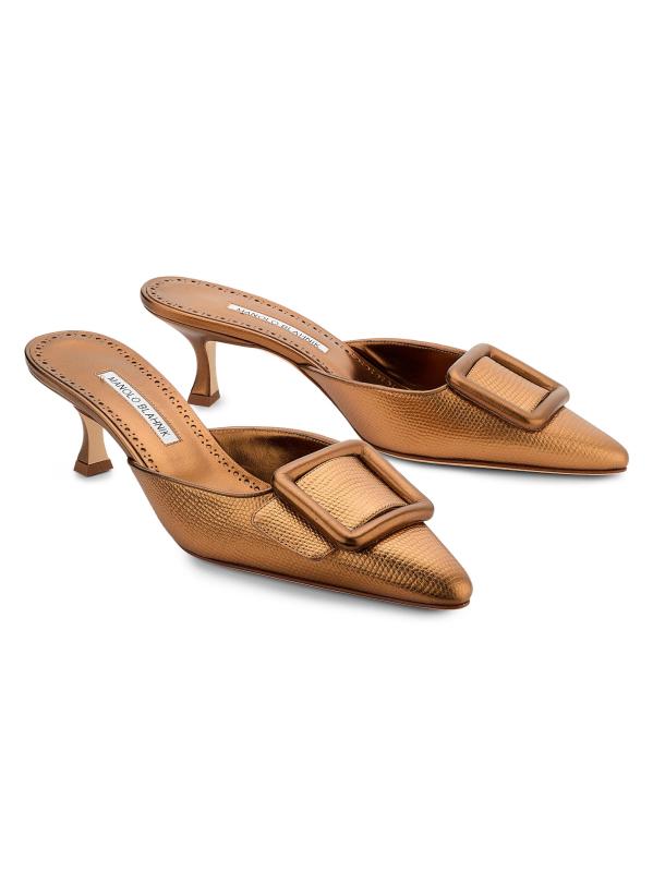 #2: بغال جلدية معدنية منقوشة على شكل ثعبان مقاس 50 مم من Maysalebi - برونز