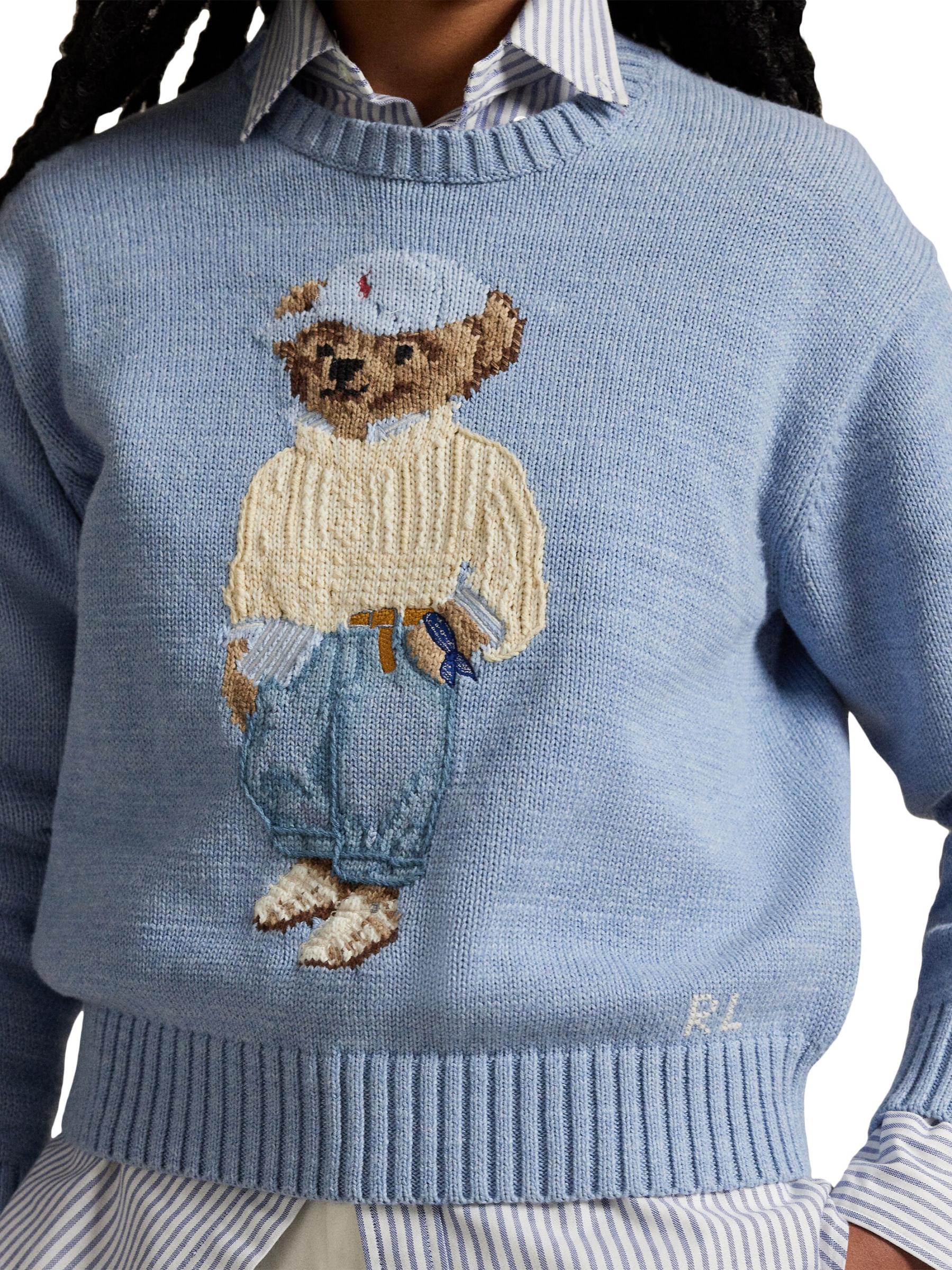 Polo Bear Cotton-Knit Crewneck Sweater