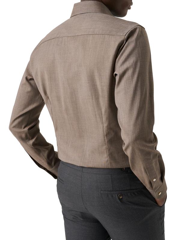 #4: قميص سوليد من صوف ميرينو بقصة ضيقة - بيج