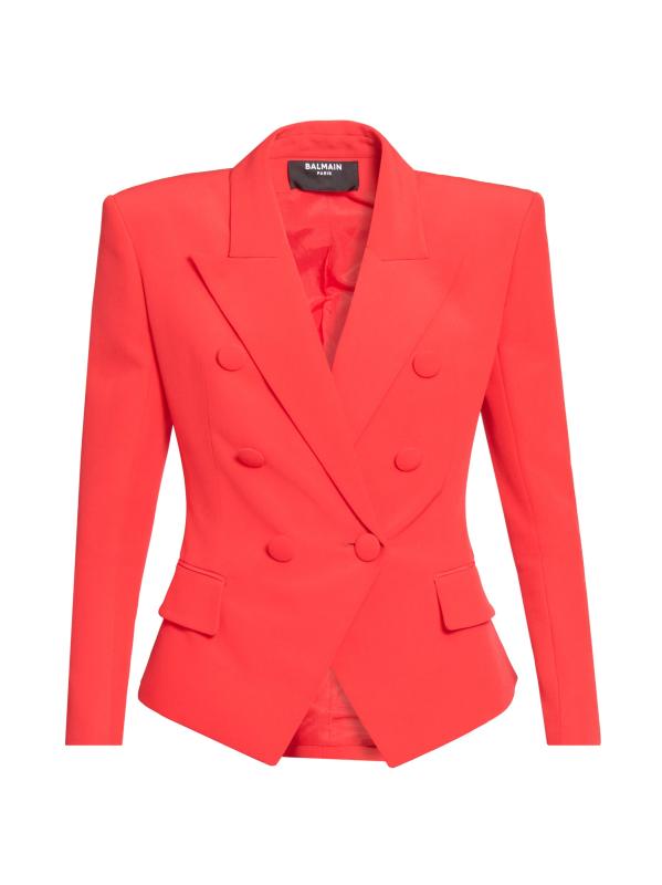 【送料&関税込】Balmain Wool Crepe Open Jacket Balmain Collarless Crepe Blazer | Yellow | FARFETCH