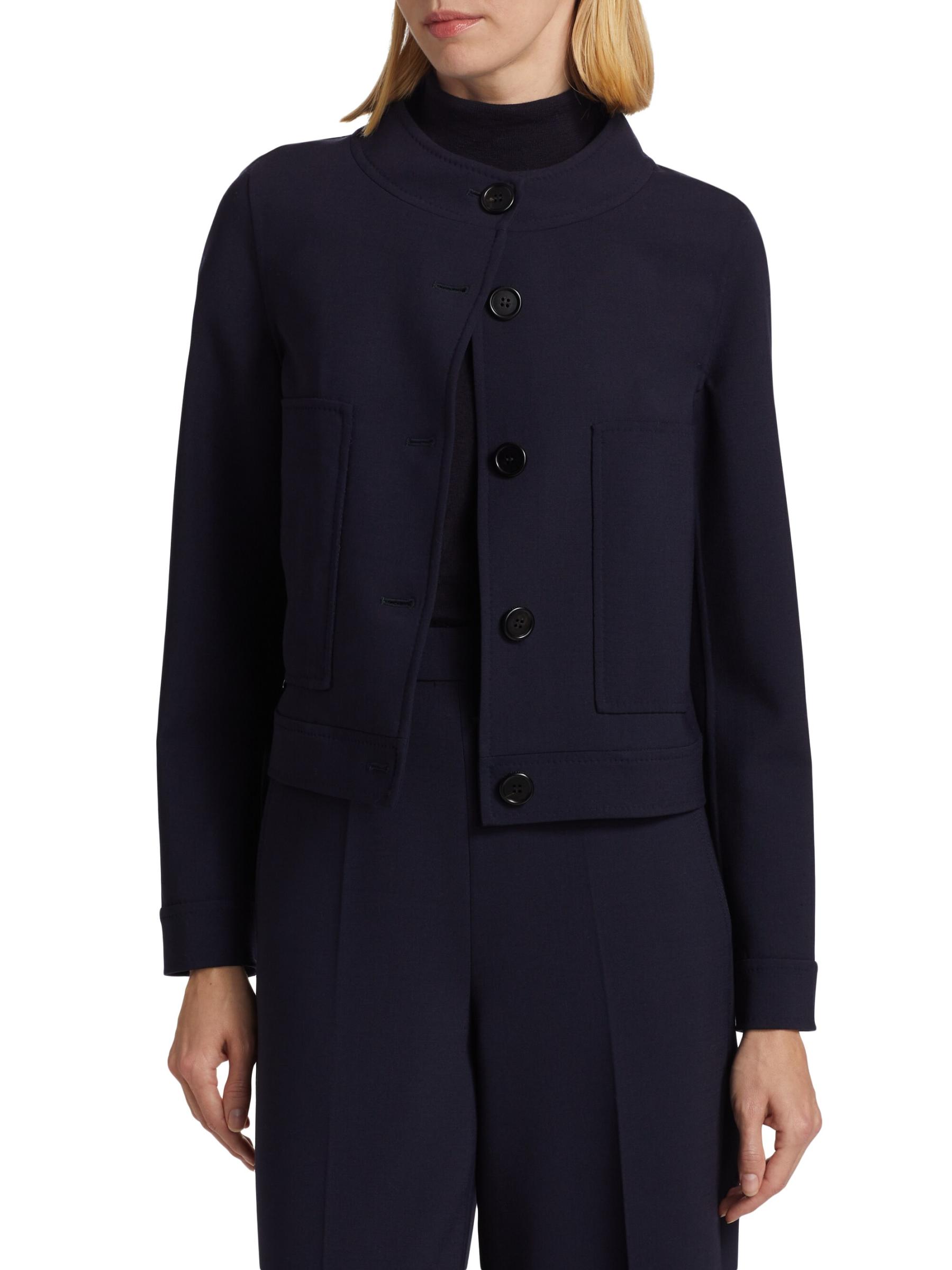 ジャケット Weekend Max Mara LAMINE - Natural stretch wool blazer Natural stretch wool blazer, navy | Weekend Max Mara