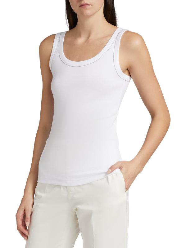 Shop Fabiana Filippi - Rib-Knit Jersey Tank Top | Saks Fifth