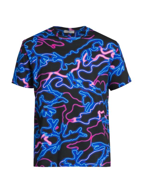 VLTN Tag Neon Camo Printed T-Shirt