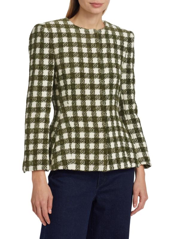 Shop Oscar de la Renta - Chenille Check Tweed Jacket | Saks