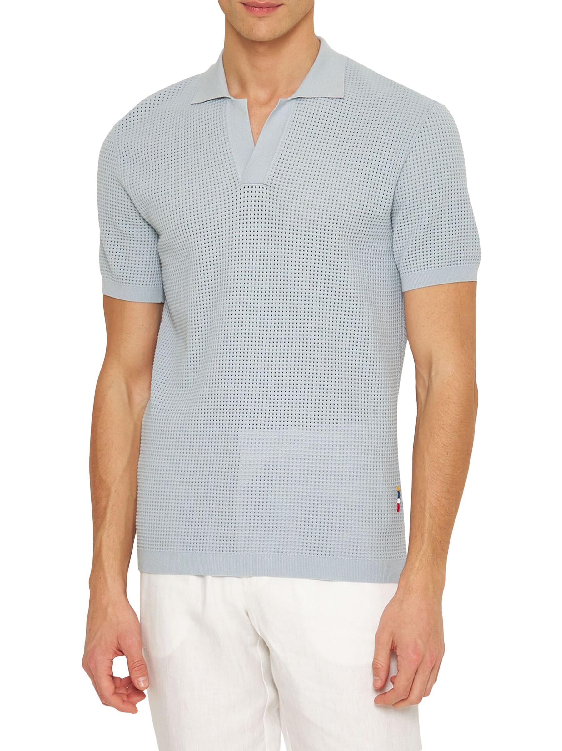 ERL シルバーメタリックニットポロシャツ セール】SILVER BUTTON KNIT POLO SHIRT/シルバーボタンニット