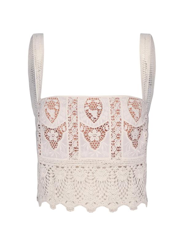 بلوزة قصيرة مطرزة من ميكايلا كازابلانكا