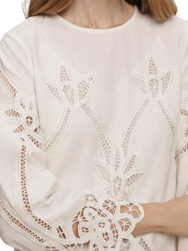 #7: فستان Amberg القصير من القطن والكتان - حمامة