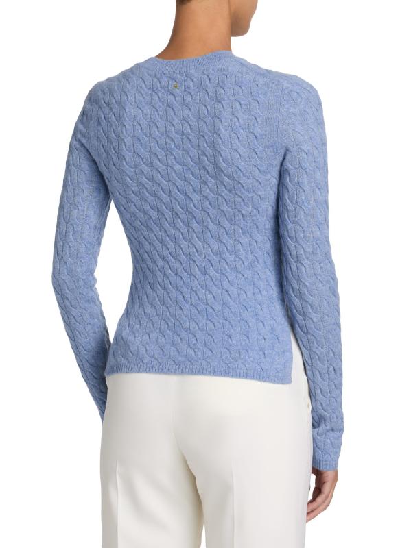 #4: سترة Milla Cashmere محبوكة برقبة مستديرة - أزرق فاتح
