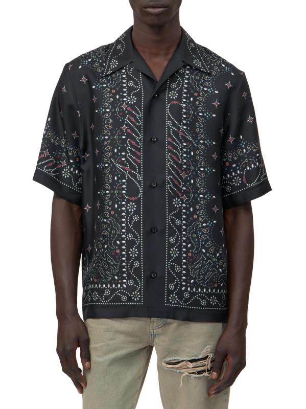 Stud Silk Bowling Shirt