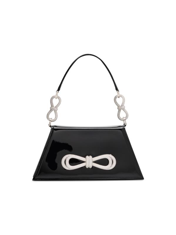 حقيبة كتف سامانثا من الجلد اللامع بقوس مزدوج