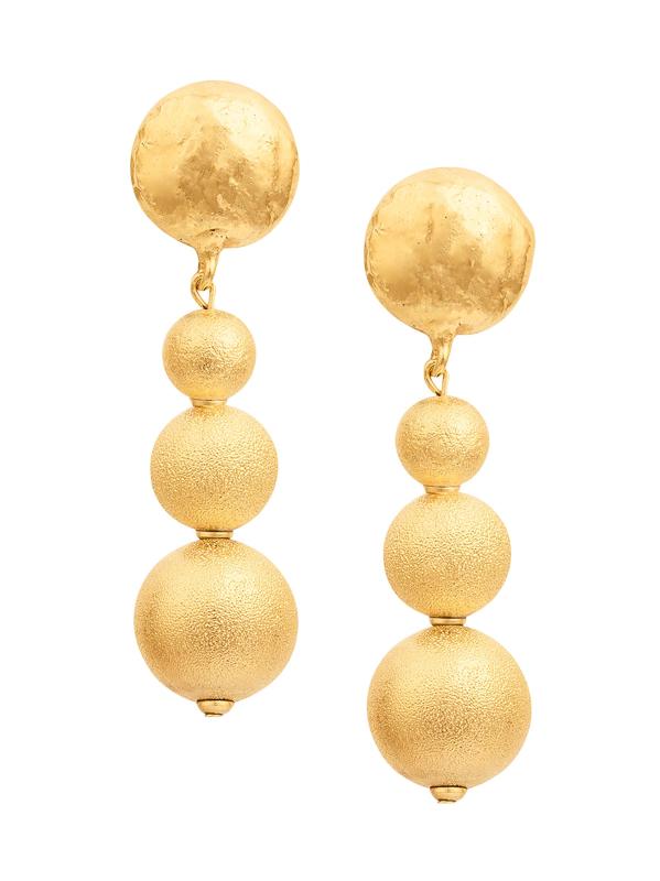 Sand Bubble 22K-Gold-Plated Drop Earrings