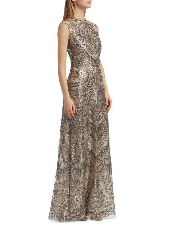 #3: فستان سهل الارتداء من التول المزيّن بالخرز - فضة