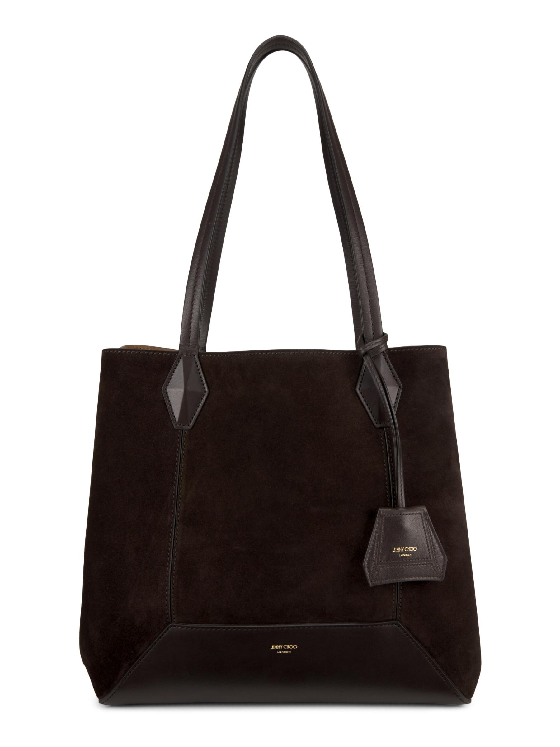 Shop Jimmy Choo - Medium Diamond Suede Tote Bag | Saks Fifth
