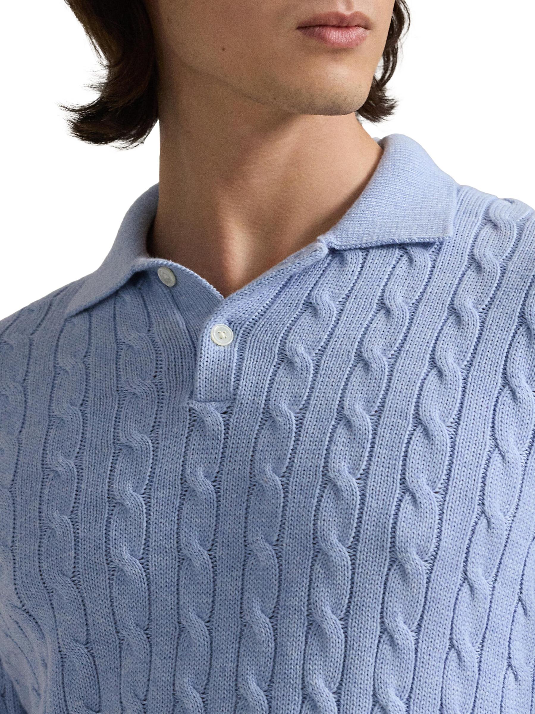 Shop Polo Ralph Lauren - Cable-Knit Cotton Polo-Collar