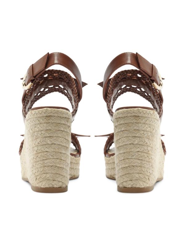 #4: صندل كلاريتا تريس الجلدي الوتد - فوندو الشوكولاتة