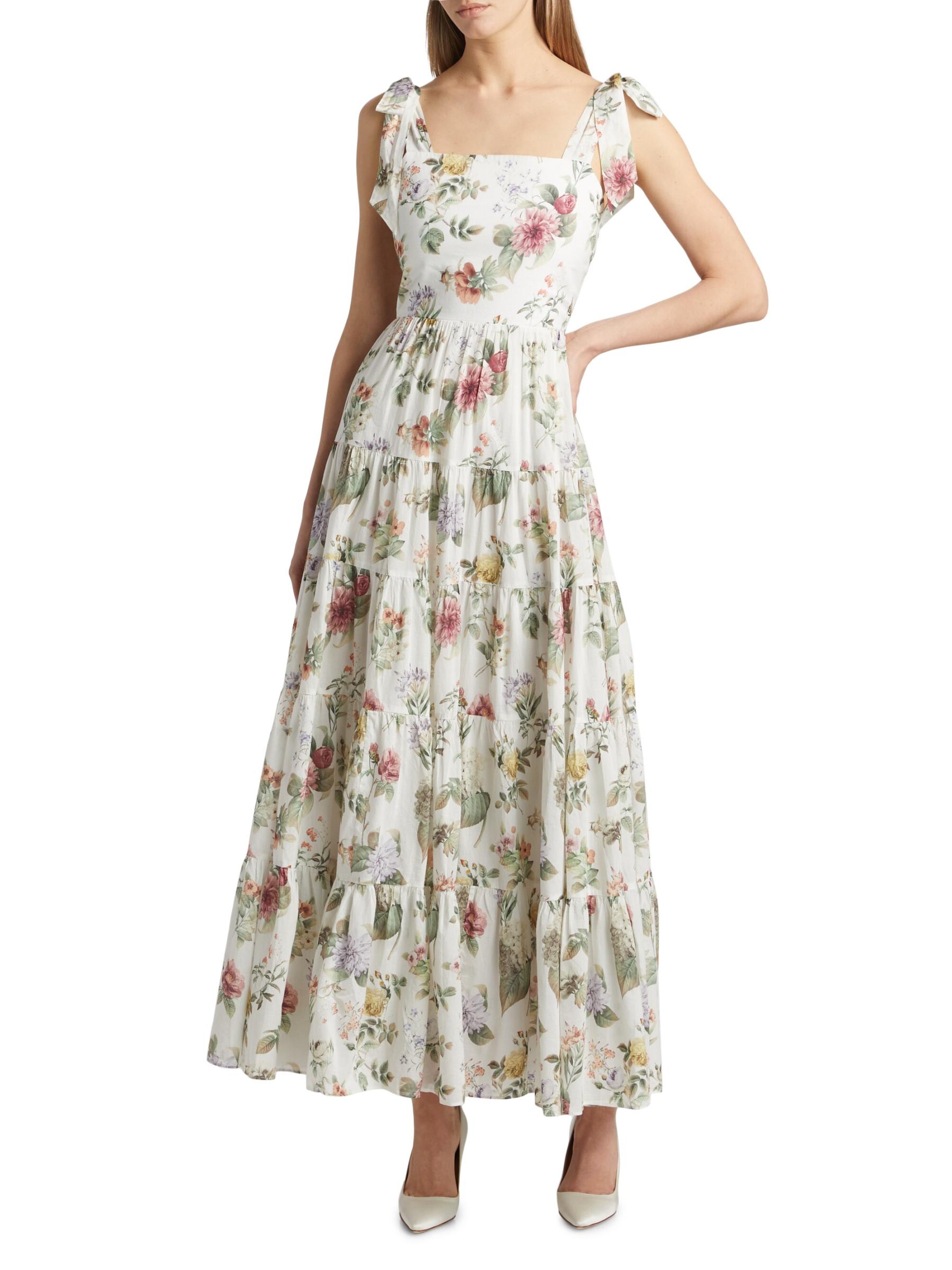 Alice + Olivia フローラル 花柄 MONNIE マキシ ドレス Shop Alice + Olivia - Monnie Floral Tie-Strap Maxi Dress