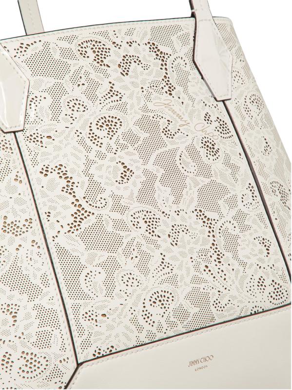#5: حقيبة يد متوسطة الحجم من الجلد المثقب بالألماس - لاتيه جولد
