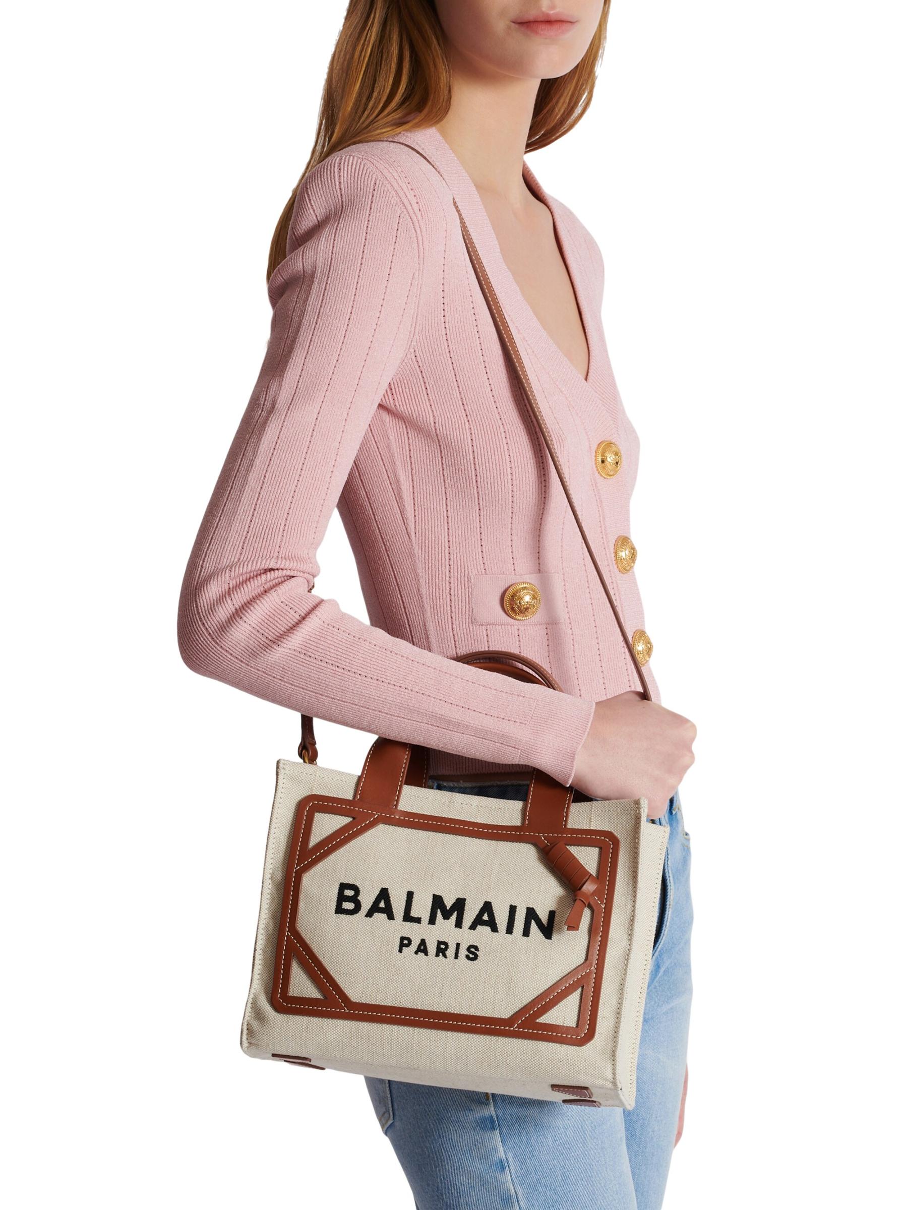 Balmain☆VIP価格 B アーミー スモール トート バッグ Balmain - スモールBアーミー・キャンバス・ショッパー・トート