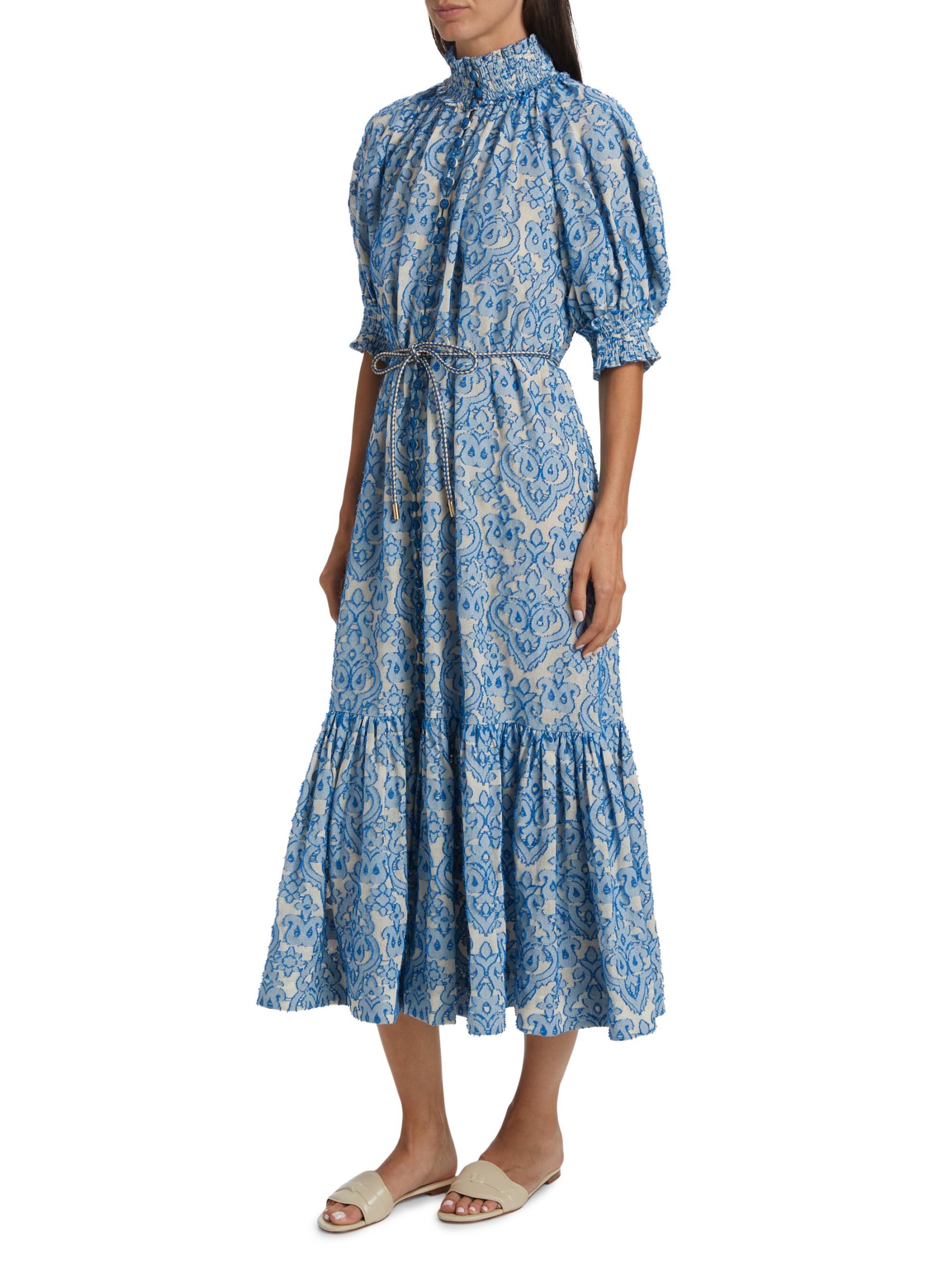 Shop Zimmermann - Wylie Lantern Cotton Midi-Dress | Saks