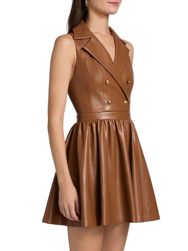 #3: فستان إيمي القصير المصنوع من الجلد الصناعي - الجمل