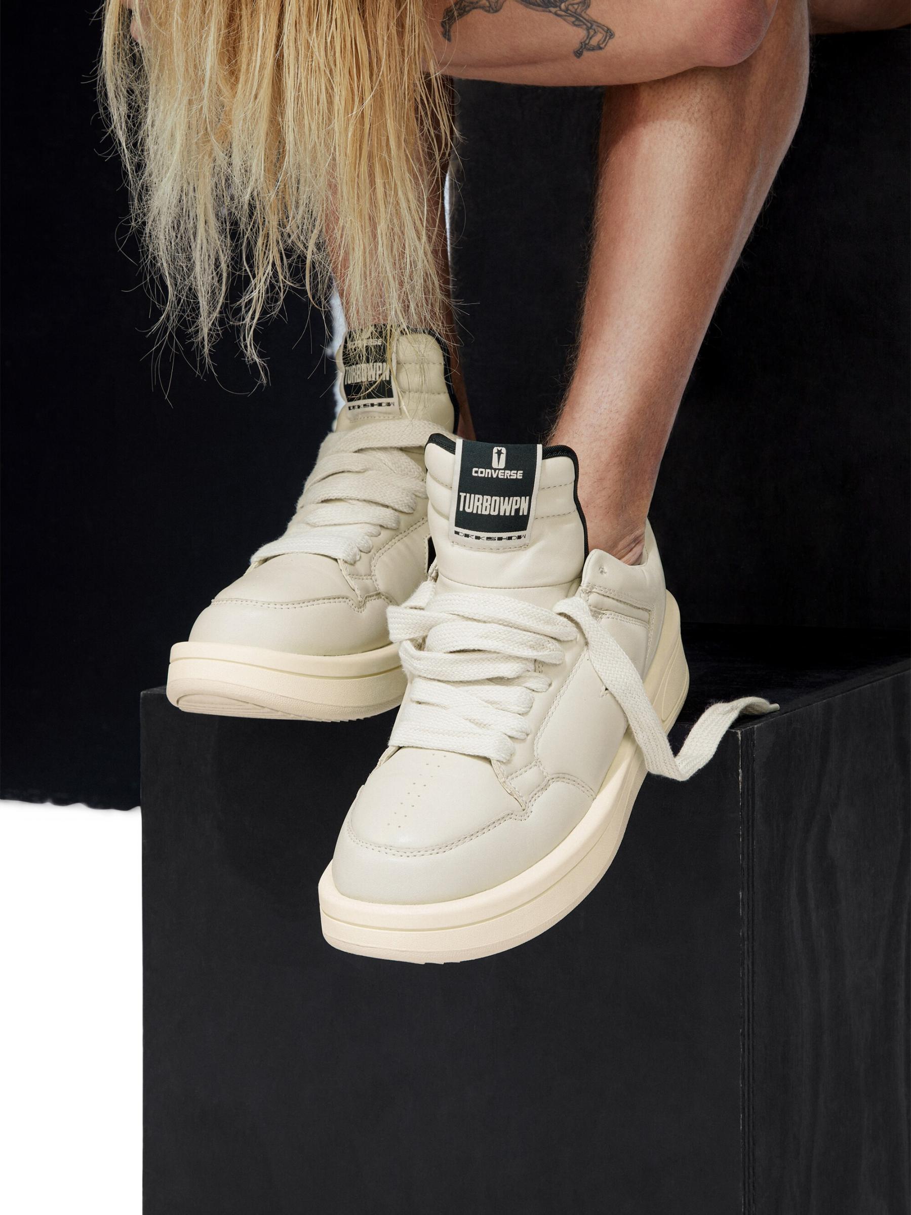 *DRKSHDW by Rick Owens*Turbowpn レザースニーカー ホワイト DRKSHDW by Rick Owens - コンバース×DRKSHDW TURBOWPN レザー