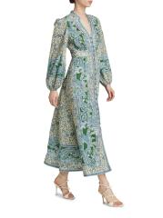 【Zimmermann】Ottie Plunge paisley linen midi dress Zimmermann Ottie Plunge paisley linen midi dress Zimmermann