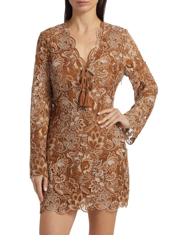 #2: فستان قصير من ماديرا كروشيه - براون