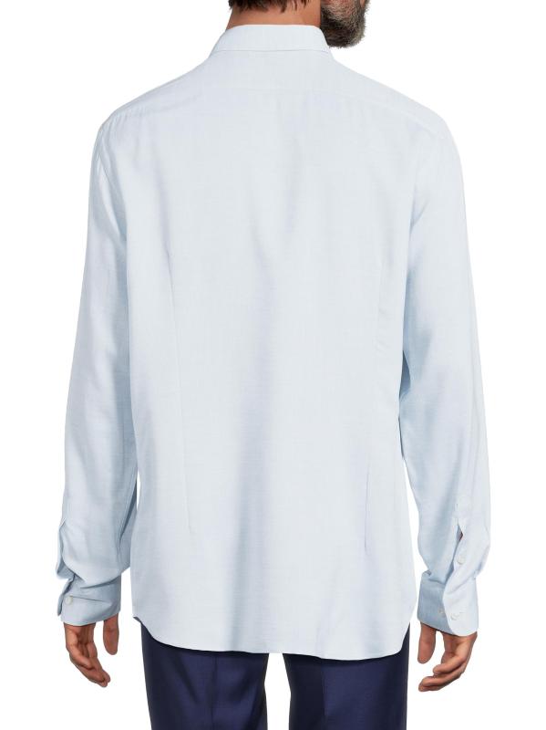 #4: قميص مودال من الصوف بأزرار أمامية - أزرق فاتح