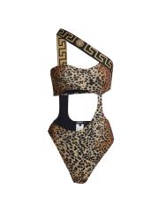 【送料&関税込】Versace Cut-out One Piece Swimsuit Slashed One-Piece Swimsuit Black | VERSACE US