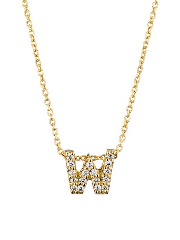 قلادة مبدئية من تايني تريزرز من الماس والذهب الأصفر عيار 18 قيراطًا