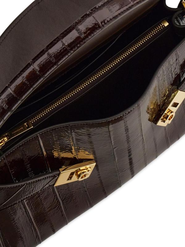 #5: حقيبة كتف من الجلد Hug - براون