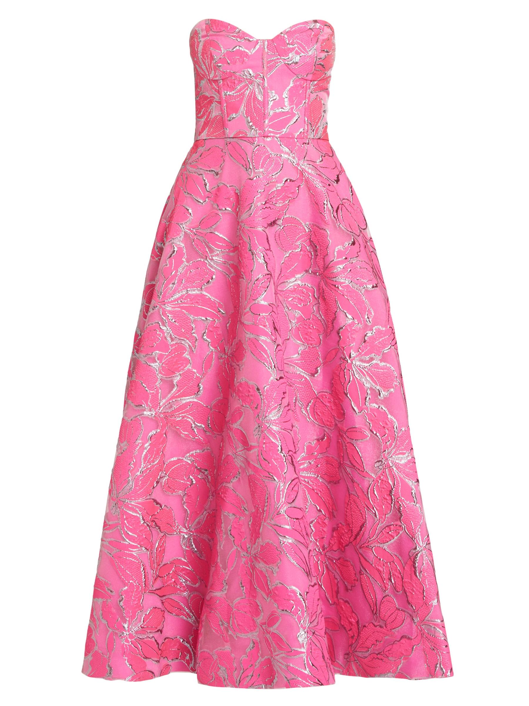 Amelia Floral Strapless Corset Maxi Dress