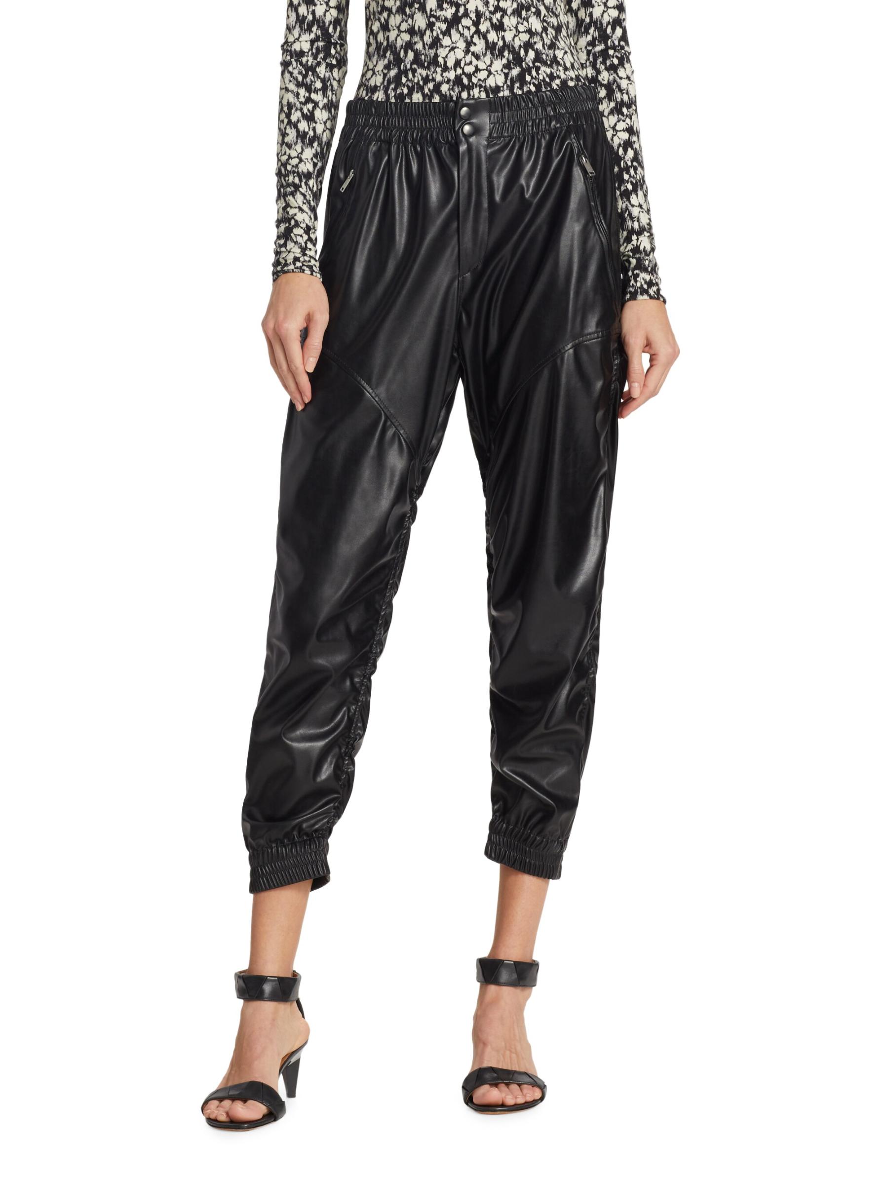 Shop Isabel Marant Étoile - Bolena Faux Leather Joggers
