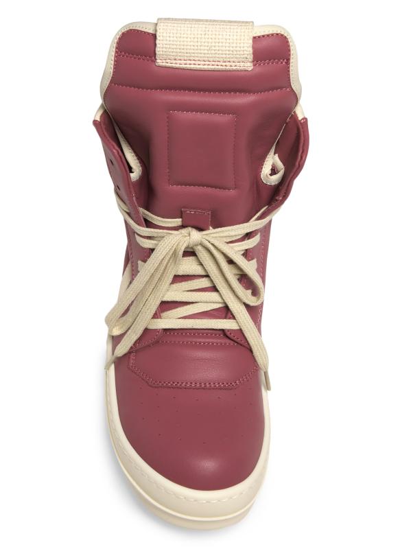 関税込【Rick Owens】GEOBASKET Leather high-top sneakers Rick Owens Geobasket Two-Tone Leather High Top Sneakers