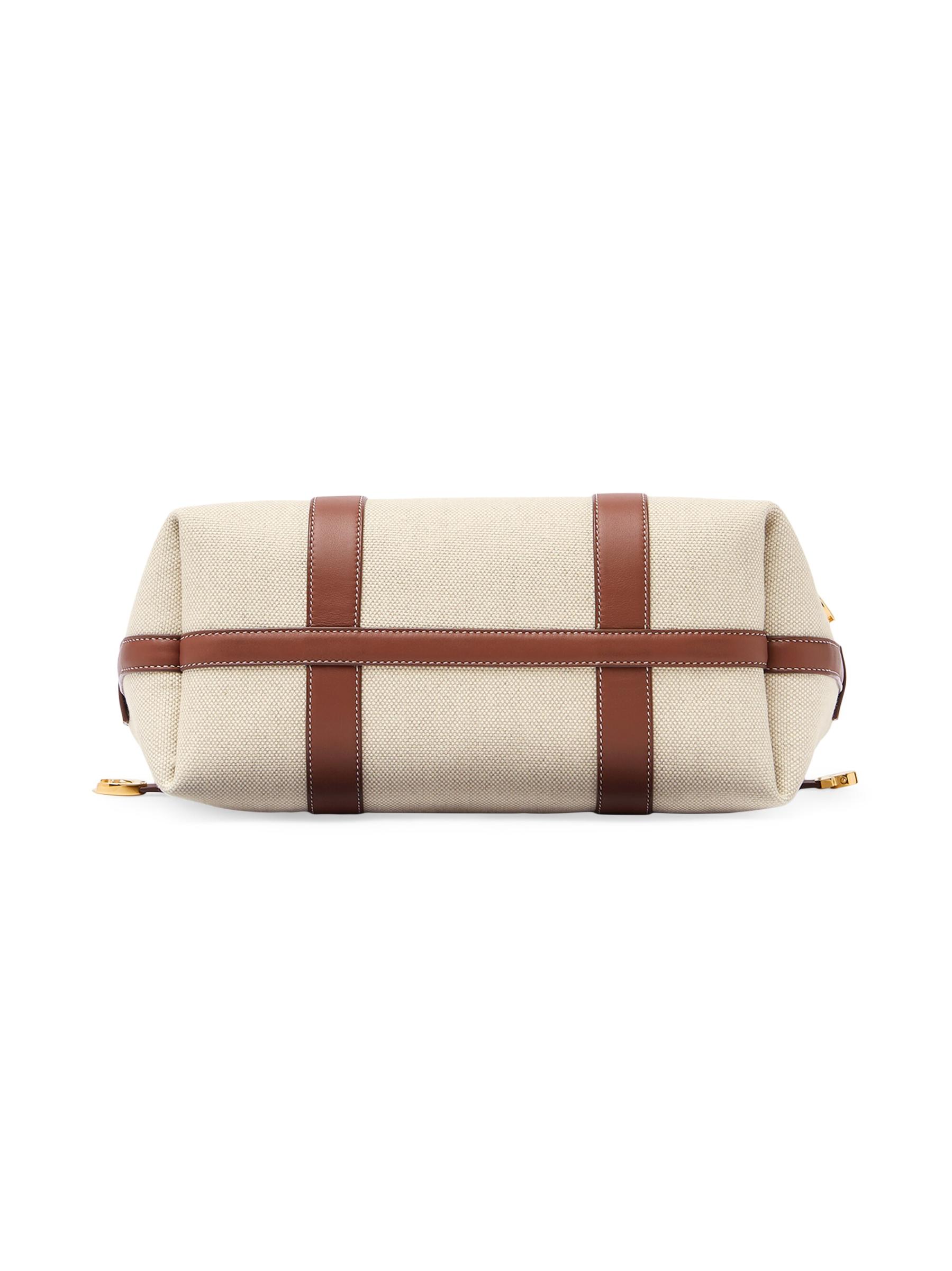 Loro Piana - スモール ギエラ キャンバス & レザー ショッパー