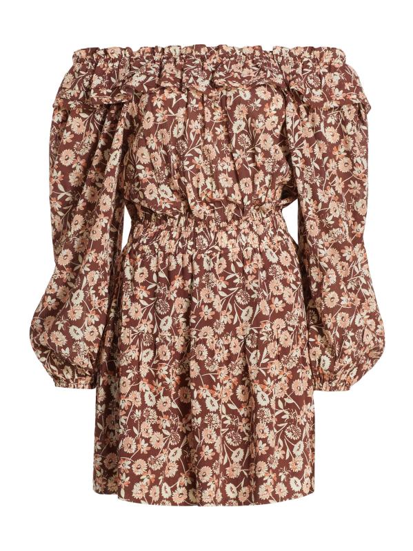 فستان ليلى قصير مكشوف الأكتاف