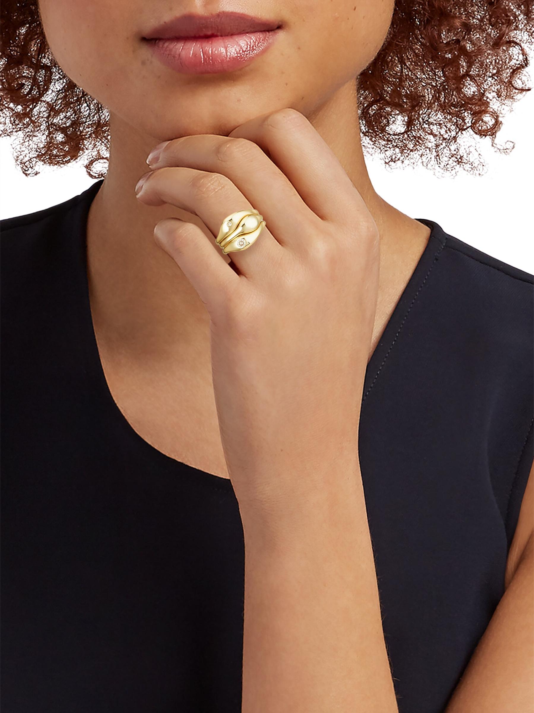 SHASHI シャシ 指輪 リング Triples Ring Set ゴールド3個セット Shop Shashi - Delphine 14K-Gold-Plated & Cubic Zirconia