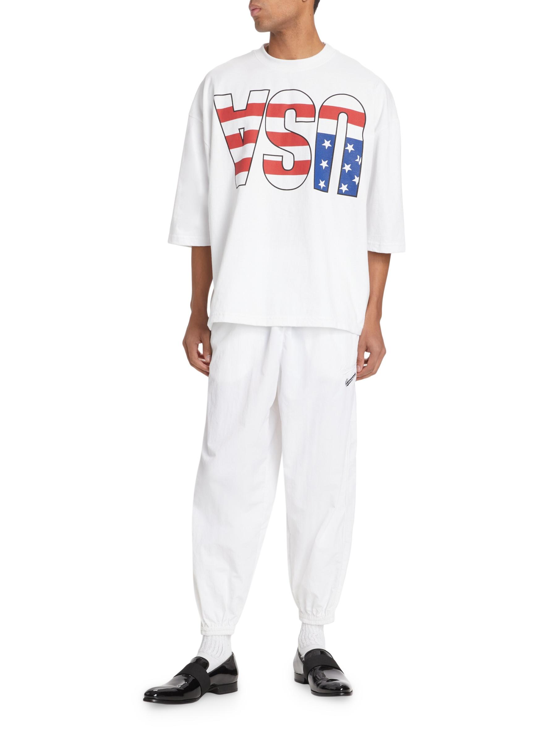 【関税込み】WILLY CHAVARRIA ホワイト Bad Boy トラックパンツ Willy Chavarria Bad Boy Logo-Embroidered Track Pants | Saks