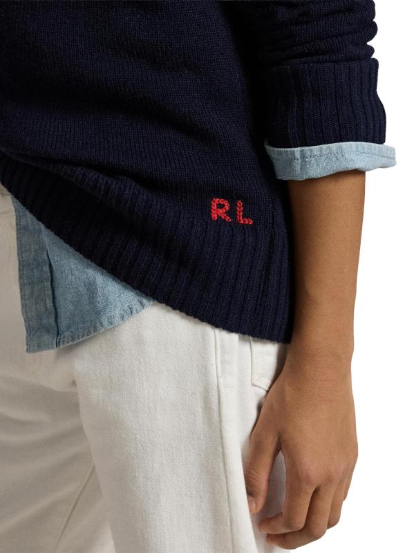 #5: سترة الكشمير بالعلم الأمريكي للأولاد - القوات البحرية