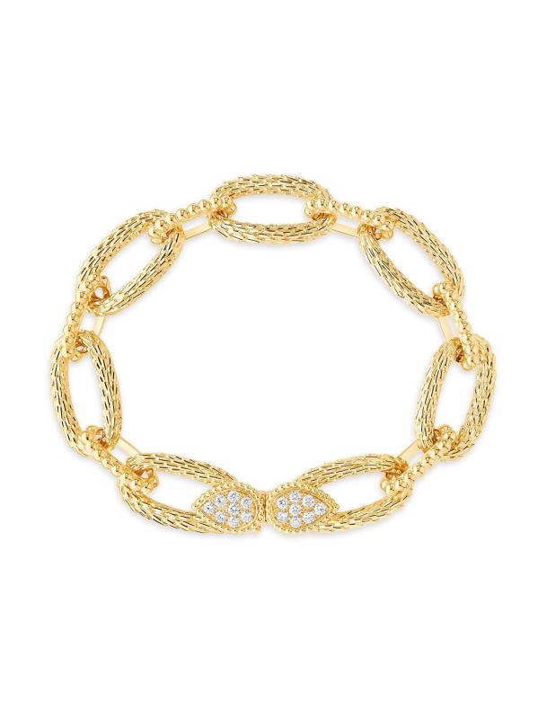 سوار Serpent Bohème من الذهب الأصفر عيار 18 قيراطًا وأربطة بيضاوية من الماس عيار 0.64 TCW