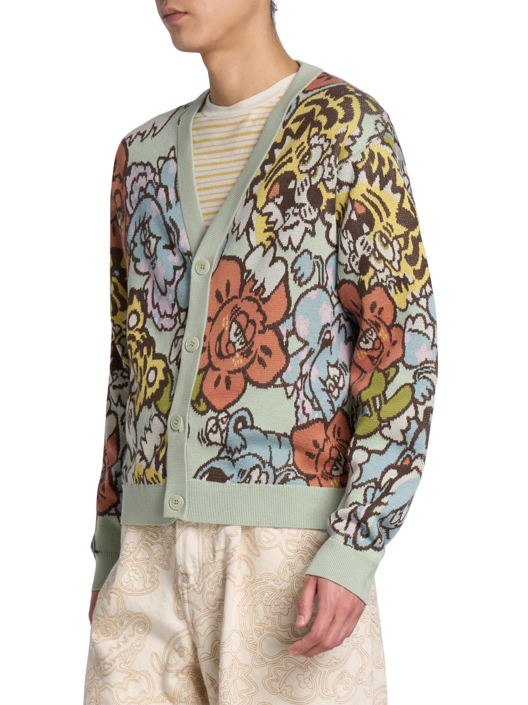 【美品】KENZO アンサンブル ニット カーディガン ビンテージ 総柄 シルク KENZO - ケンゾー×ヴェルディ インターシャニットVネック