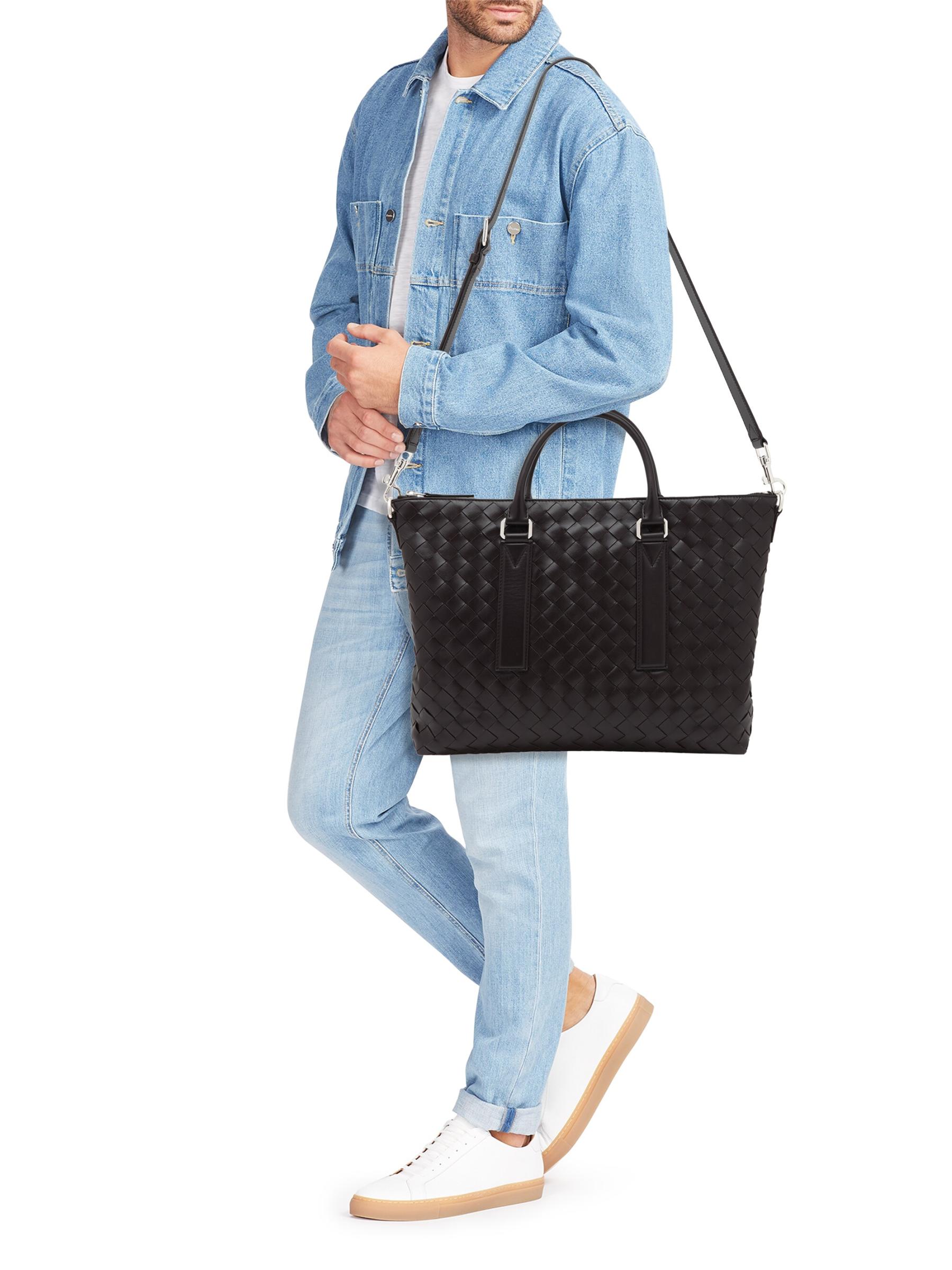 BottegaVeneta イントレチャート ソフト ブリーフケース ダークグリーンスリム イントレチャート ブリーフケース