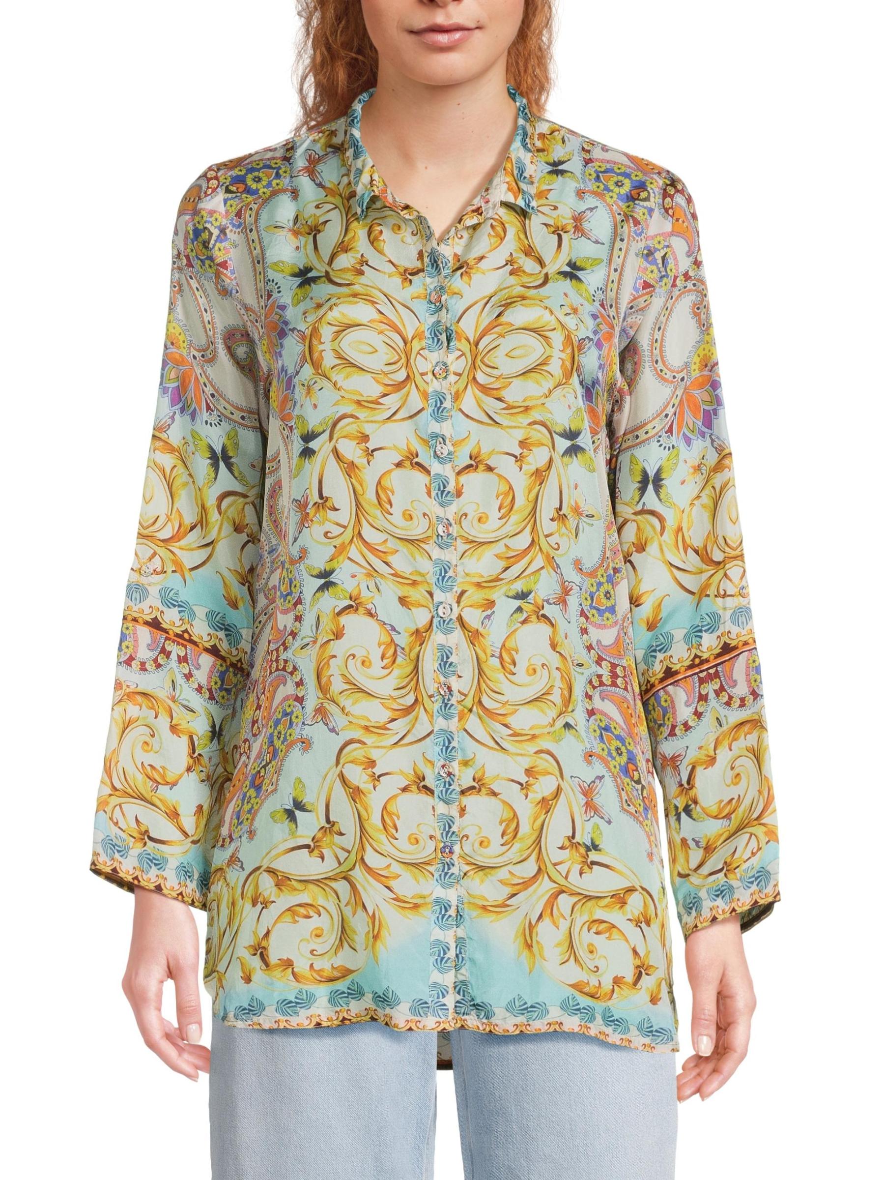 (取寄) ジョニー ワズ レディース インディ チュニック Johnny Was women Indy Tunic Scroll Scarf Johnny Was - インディ・プリント・シルク・チュニック をオンライン