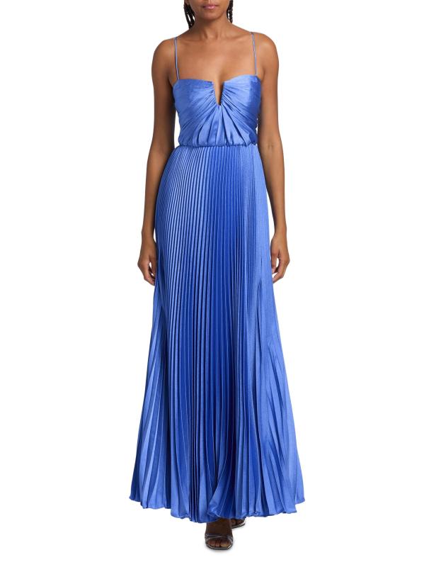 #7: فستان آنا المطروق من الساتان - أزرق جليدي