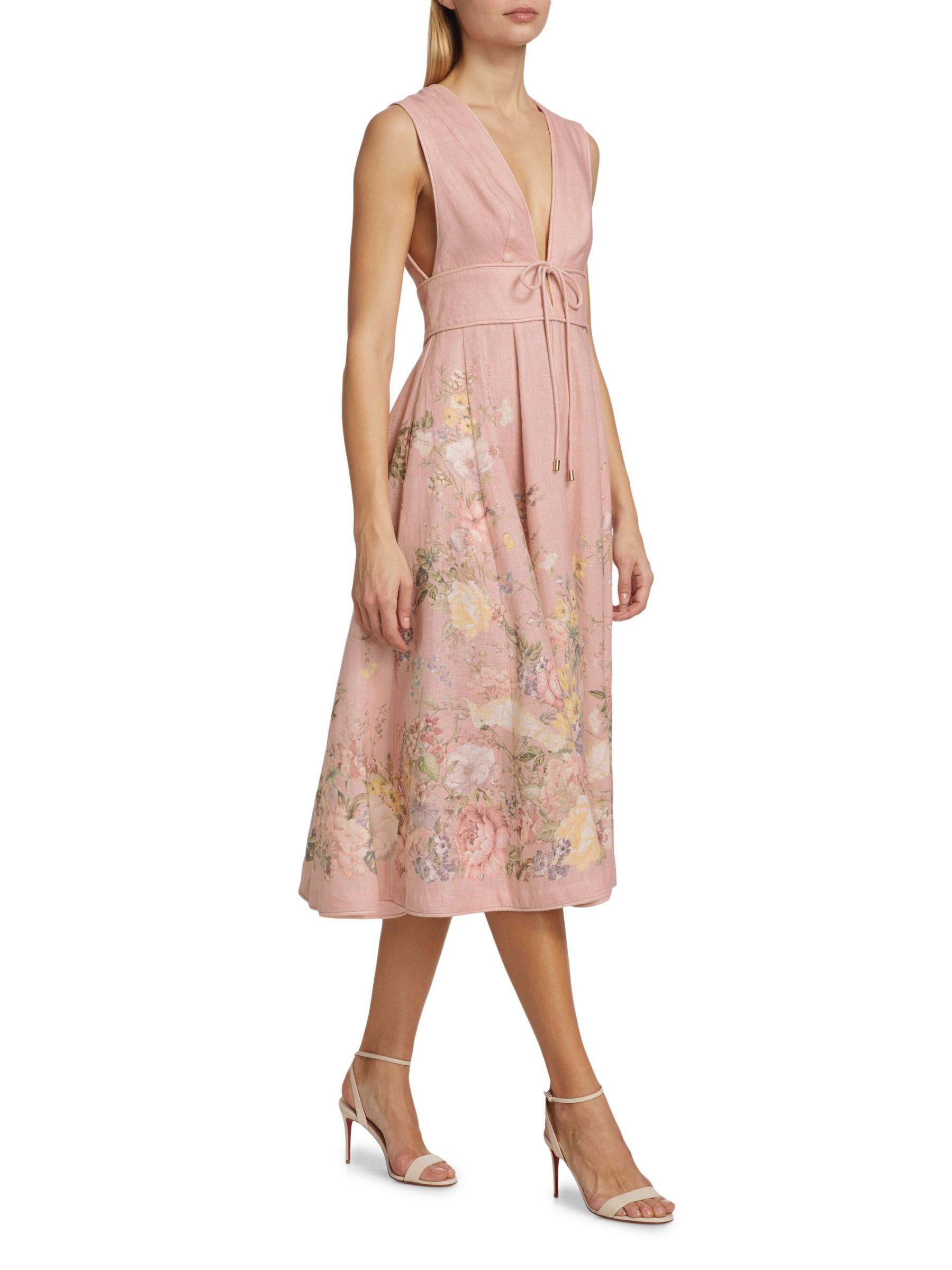 【Zimmermann】WAVERLY PLUNGE MIDI DRESS プランジ ミディ Zimmermann Waverly Plunge Midi-Dress | Saks Fifth Avenue