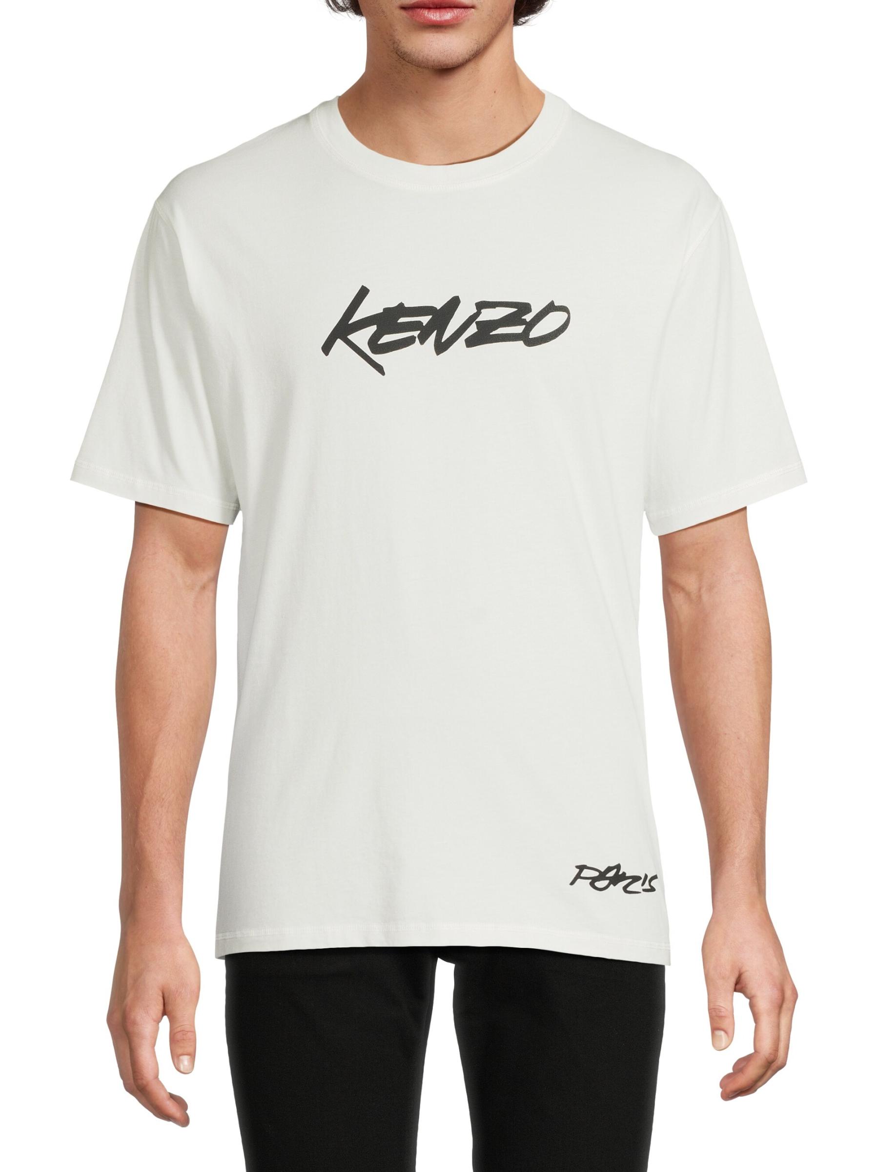 送料関税込【KENZO】ロゴTシャツ Shop KENZO - Futura Logo Crewneck T-Shirt | Saks Fifth