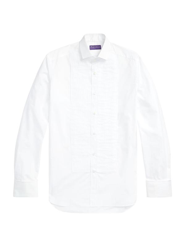 قميص ديكستر القطني المطوي بأكمام طويلة